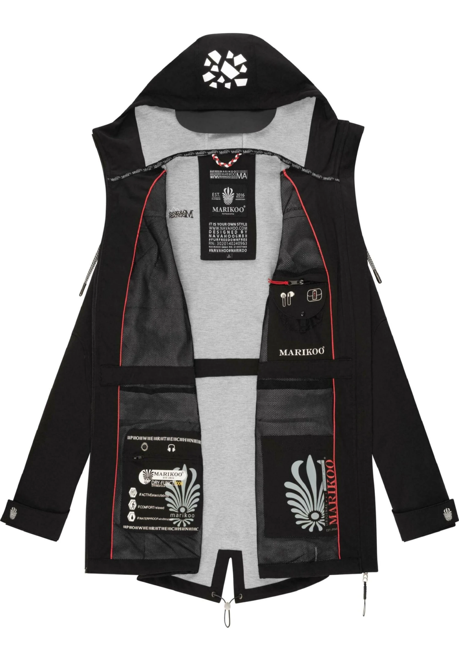 Marikoo Ulissaa - Impermeable - Black 5 Marikoo Ulissaa - Impermeable - Black - Imagen 5