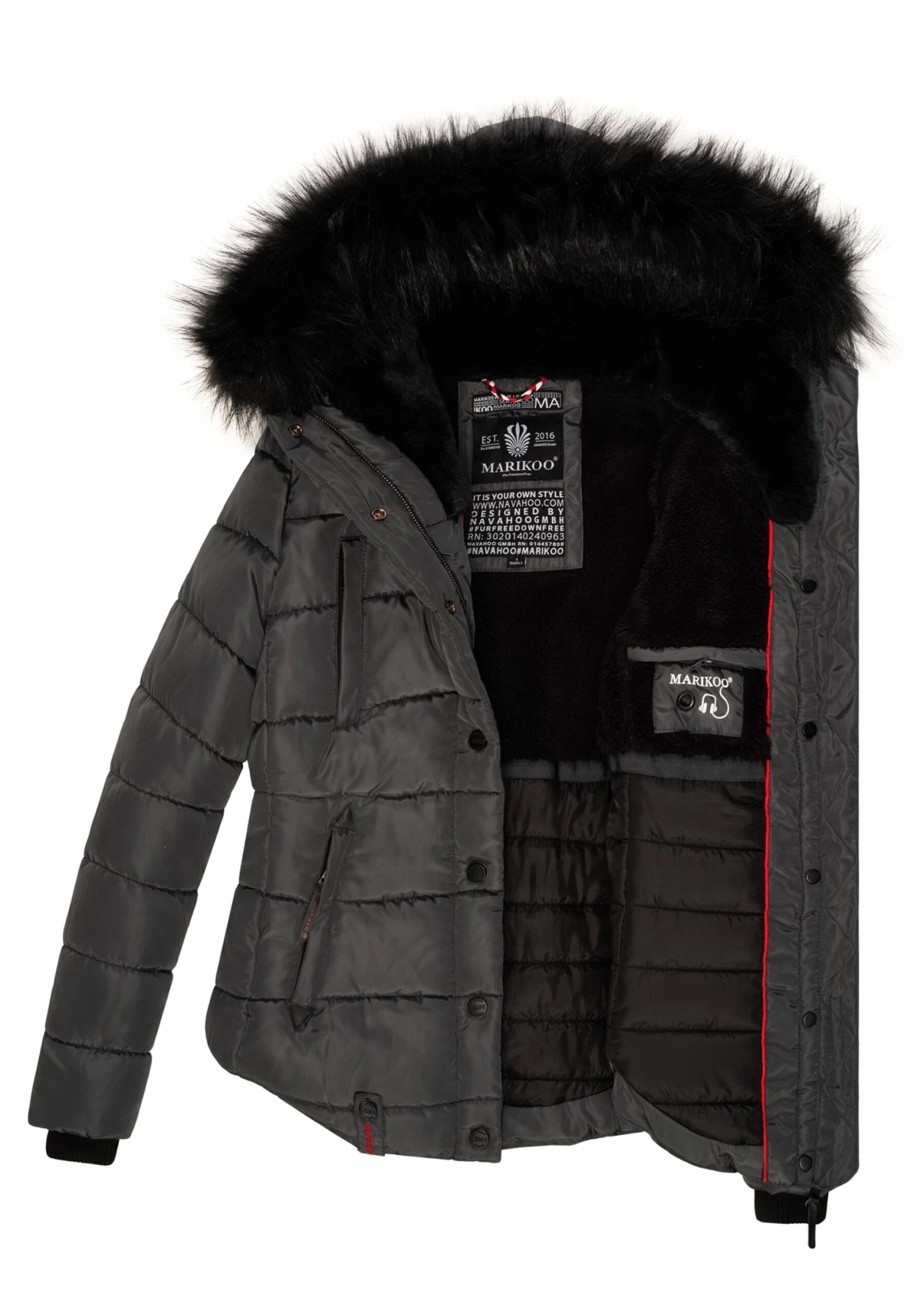 Marikoo Lotusblüte - Chaqueta De Invierno - Anthracite 4 Marikoo Lotusblüte - Chaqueta De Invierno - Anthracite - Imagen 4