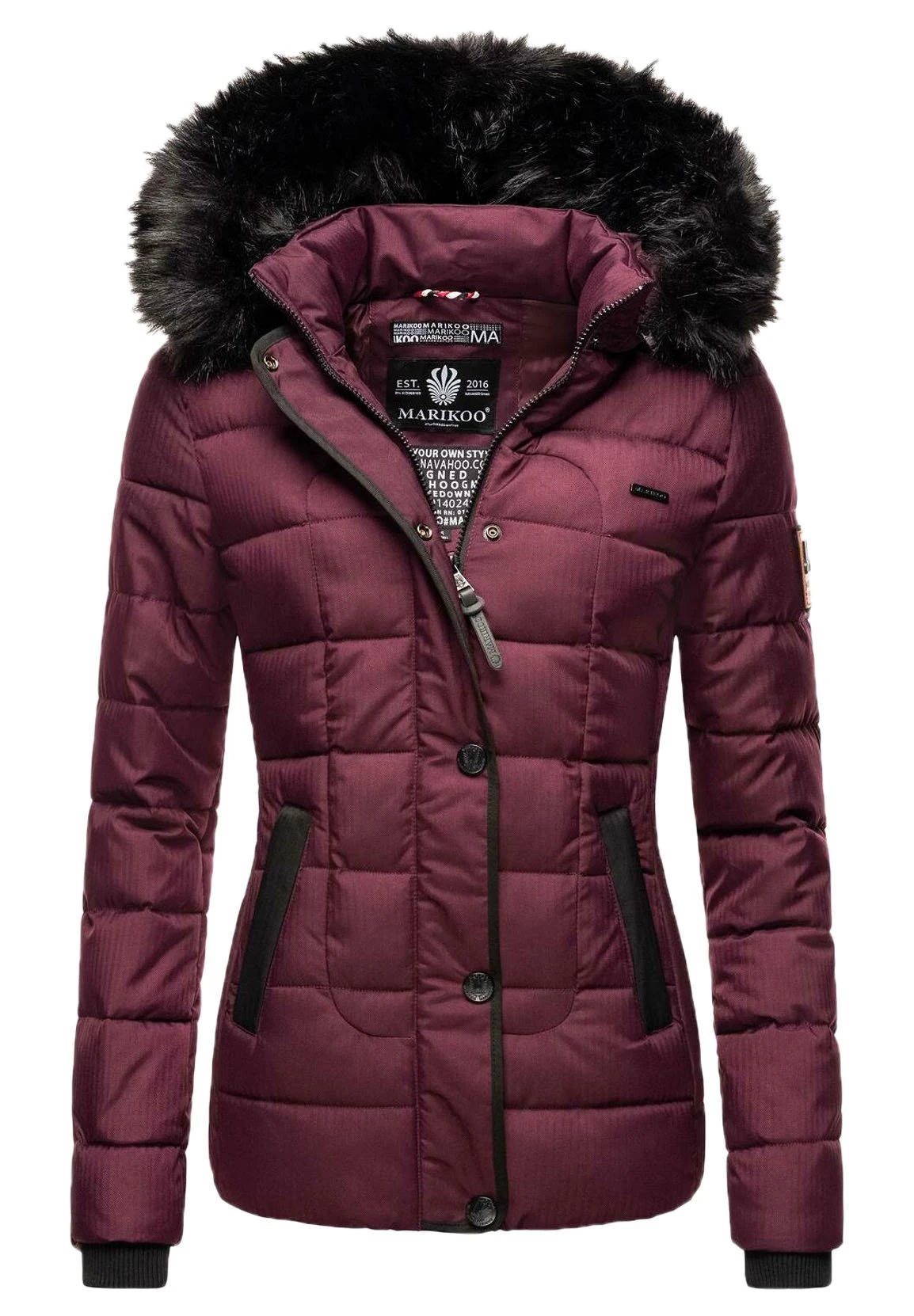 Marikoo Unique - Chaqueta De Invierno - Dark Red Melange 1 Marikoo Unique - Chaqueta De Invierno - Dark Red Melange