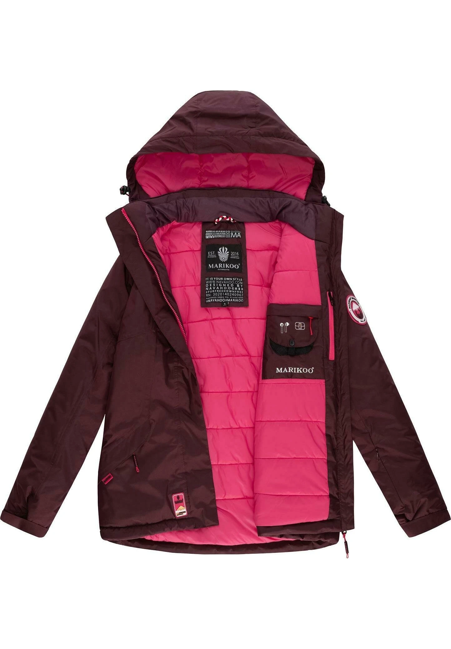 Marikoo Chaqueta De Invierno - Dark Red Melange 4 Marikoo Chaqueta De Invierno - Dark Red Melange - Imagen 4