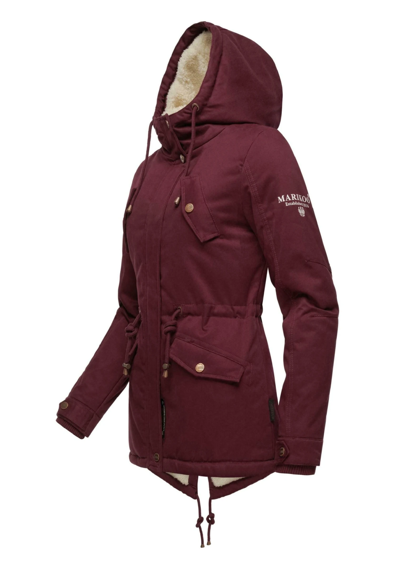 Marikoo Manolya - Abrigo De Invierno - Dark Red Melange 2 Marikoo Manolya - Abrigo De Invierno - Dark Red Melange - Imagen 2