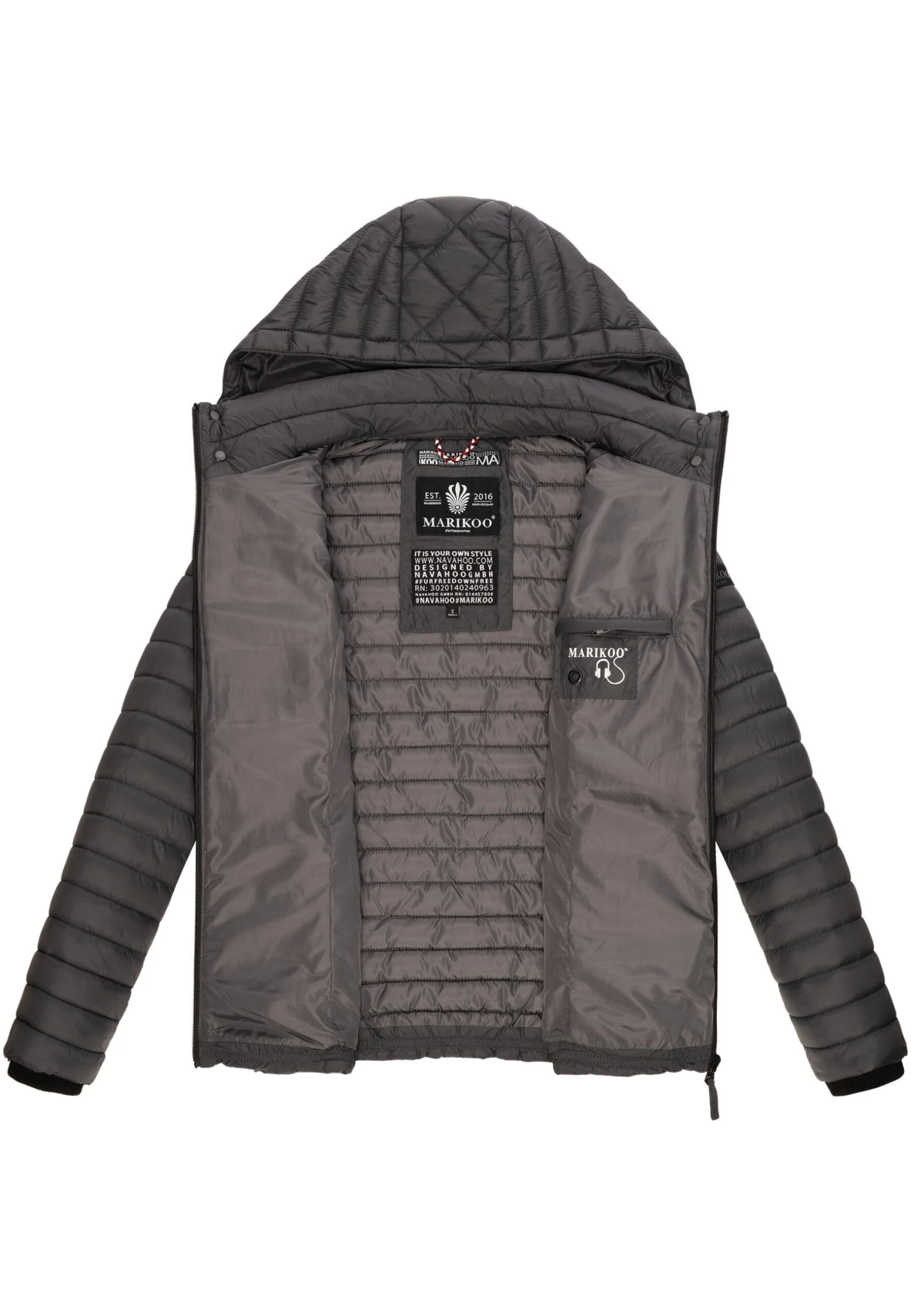 Marikoo Samtpfote - Chaqueta De Entretiempo - Dark Grey 4 Marikoo Samtpfote - Chaqueta De Entretiempo - Dark Grey - Imagen 4