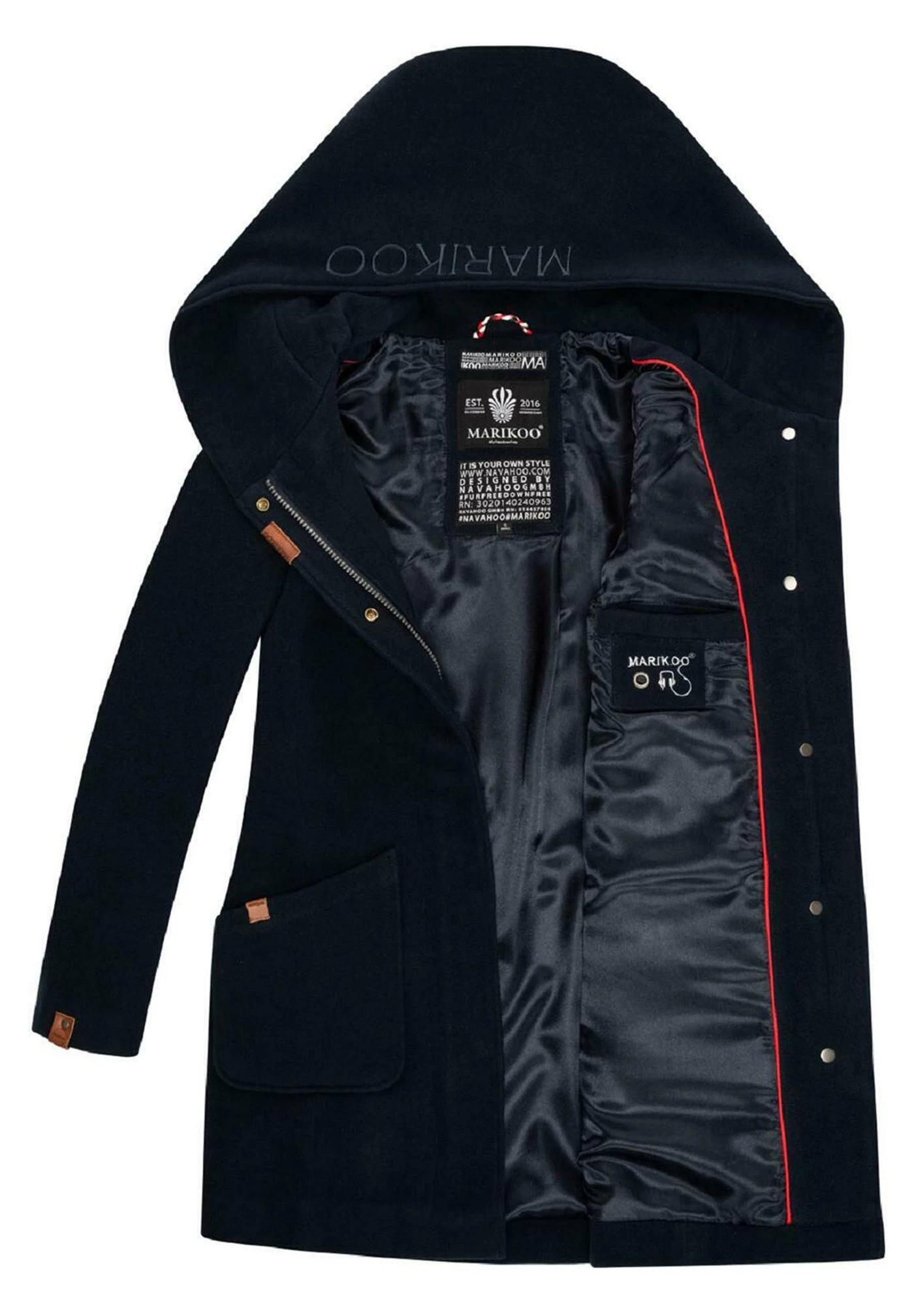 Marikoo Abrigo De Invierno - Dark Navy 8 Marikoo Abrigo De Invierno - Dark Navy - Imagen 8