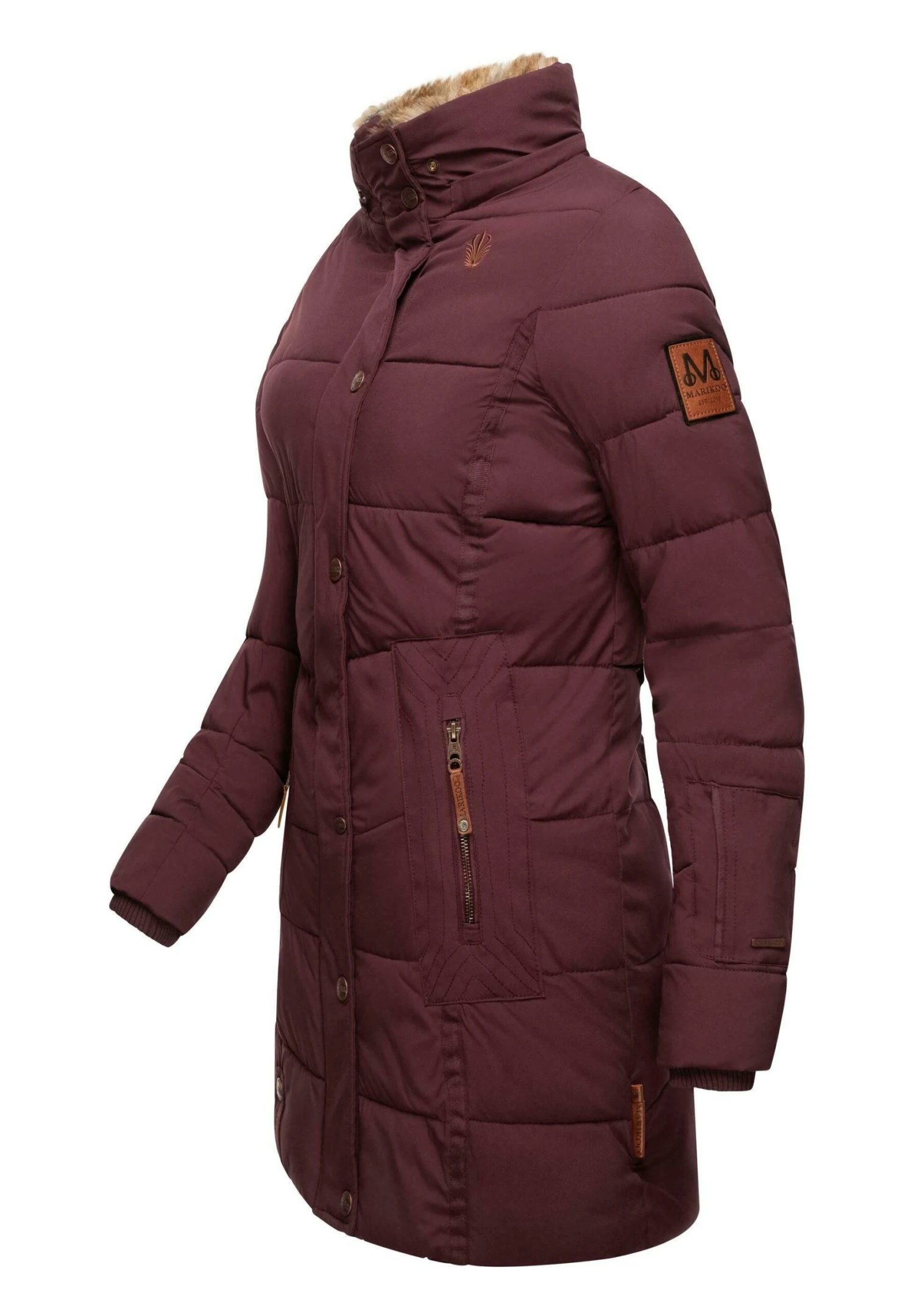 Marikoo Lieblings - Abrigo De Invierno - Dark Red Melange 5 Marikoo Lieblings - Abrigo De Invierno - Dark Red Melange - Imagen 5