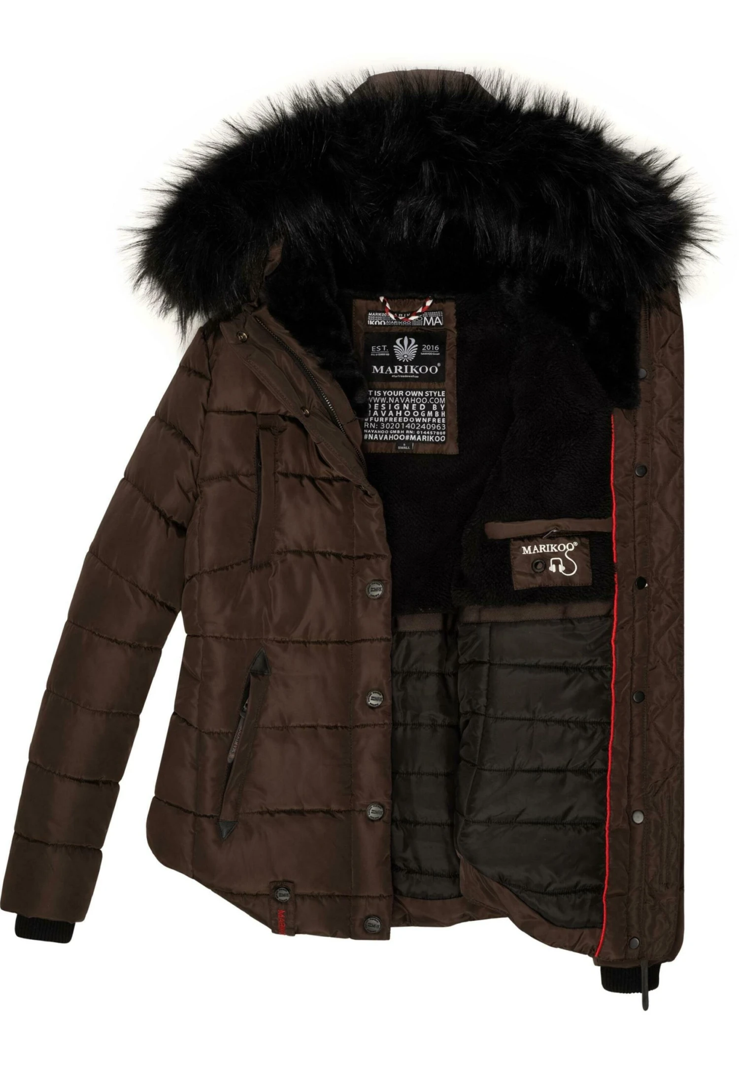 Marikoo Lotusblüte - Chaqueta De Invierno - Dark Choco 3 Marikoo Lotusblüte - Chaqueta De Invierno - Dark Choco - Imagen 3